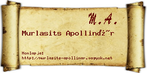 Murlasits Apollinár névjegykártya
